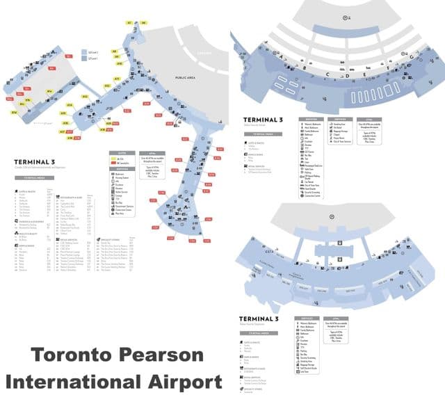 Plattegrond van de luchthaven van Toronto