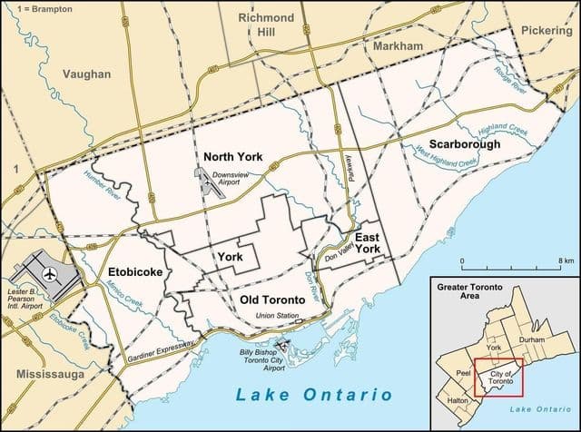 Plattegrond van de luchthavens van Toronto
