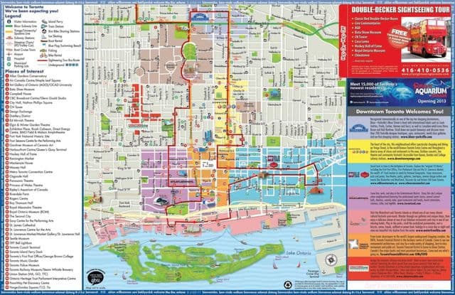 Toronto bezienswaardighedenkaart