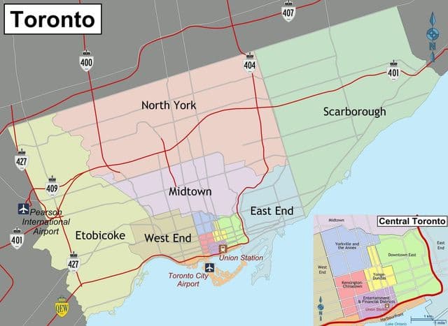 Toronto-districtskaart