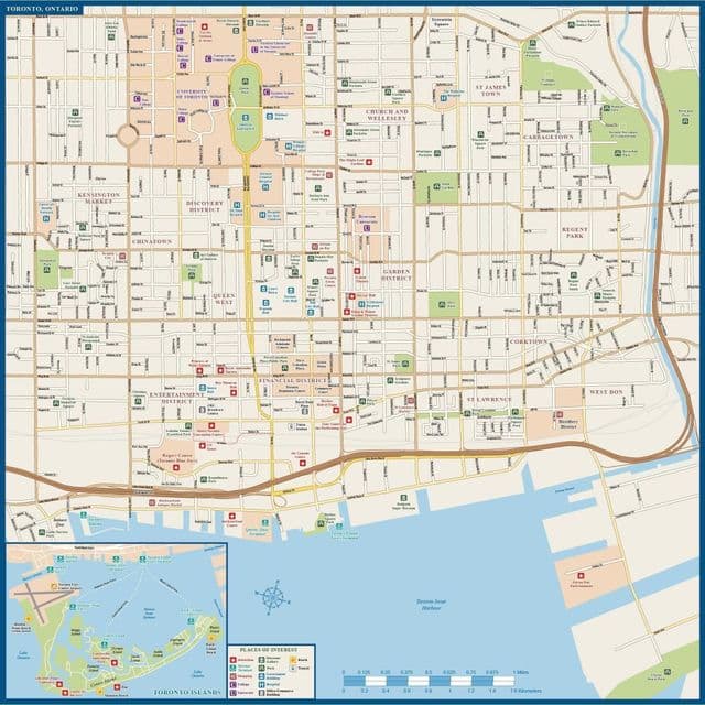 Plattegrond van het centrum van Toronto