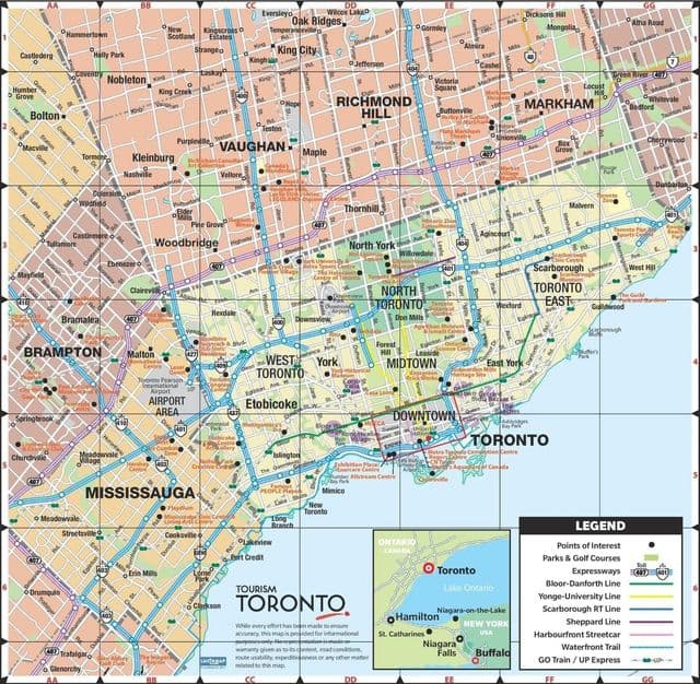 Toronto stadsplattegrond