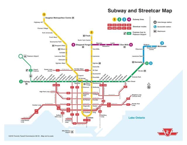 Kaart van het metrostation van Toronto